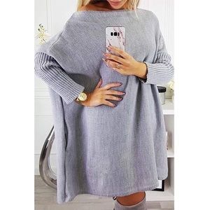 Gray Off the Shoulder Sweater Dress